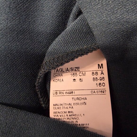 United Colors of Benetton Dark Green Long Sleeve Shirt Dress - Picture 3 of 4